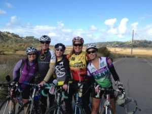 Rob Meadows biking with friends