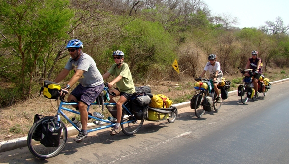 family on bikes